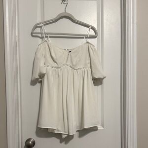 Blue Blush Strapless White Dress